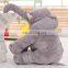 HI CE best selling baby elephant plush pillow lovely animal shaped body pillow for sale