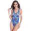 Removable Push Up Padding High Cut Women One Piece Swimsuit