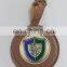 leather luggage tag metal plate Custom Golf Circlular Metal Leather Bag Tag In Antique Brass Plating and Die cast soft enamel