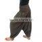 Cotton Harem Brown Pants Baggy Loose Aladdin Yoga Boho Gypsy Wide Leg Comfy Ninja Indian Pants