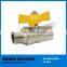 Female Male Brass 2 Way Gas Valve with yellow handle