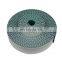 white PU toothed timing belt with green cloth