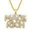 HipHop Jewelry Necklace Gold/Silver Color Iced Out Micro Pave CZ Stone @ $ Letter Pendant Necklaces With 60cm Rope Chain