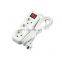 EU Euro European 3 Way AC Ports Gang Trailing Cable Indoor Hand Rolling Wall Plug Standard Multi Extension Power Socket Bar
