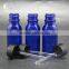 15ml cabalt blue boston round glass bottle with plastic cap and glass rod