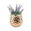 artificial corporate electroplated gold colored ceramic vases for home decor with Metallic Gold Tone and Hammered Texture