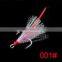 6colors Treble Hooks With Feather Fishing Tackle With Feather High Carbon Steel Material
