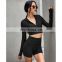 Wholesale custom 2021 summer new women's yoga clothes fitness solid color long-sleeved casual sports suit women