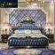 Classic Luxury Antique European Royal Style Pure Leather Beds Set for Bed Room Furniture