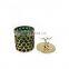 K&B high quality exquisite glass candleholder candle holder jar with gold metal deer head lid  for home decor