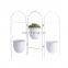 K&B small white metal iron standing folding foldable 3 flower plant pot rack holder for home garden