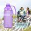 Plastic Gallon Bottles Motivational 2000ML Tritan Water Bottle Gym Fitness Water Kettle With Time Maker Straw