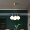 White Glass Ball Shade Pendant Light Modern Chandelier Bubble Glass Ceiling Hanging Lamp For Living Room