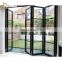 Steel Look Aluminium Tempered Glass Front Accordion Folding Door Exterior House  Aluminum Bifolding Patio Door