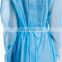 Disposable Blue Polypropylene Isolation Gown With Knit Cuff Long Sleeve