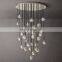 Modern luxury BOULE raindrop round industrial transparent smoke gray crystal chandelier for living room hotel decoration