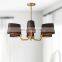 Modern Industrial Style Leaf shape oval fabric shade Chandelier Light Fixture For Living Dining Room Kitchen Island Foyer Lobby
