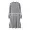 OEM Custom Ladies Autumn Dresses Elegant Knitted Cashmere A-Line Knee-Length with Natural Waist Breathable Sustainable Washable