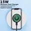 Portable 15W three-in-one magnetic wireless charging pad suitable for mobile phones, watches and earphones
