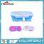 2 Sections Square Silicone Lunch Box Container collapsible lunch school box