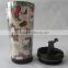 Paper insert coffee mug, screw lid travel mug with paper inserts
