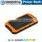 Hotsell Waterproof Solar Power Banks 8000mah, External Battery solar charger for iPhone Samsung HTC