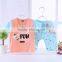 2016 fashion design cartoon children clothes set kids wear baby printing shirt pant set