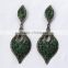 Diamond Jewelry !! Emerald & Diamond 925 Sterling Silver Earring, Wholesale Silver Jewelry, Handmade Silver Jewelry