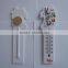 household indoor plastic thermometer w/ cartoon design red liquid kerosene and printed pic red liquid kerosene and back adhesive