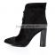 Top Fashionable Rhinestone Women Boots Andkle Boots Leather Heels