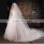 BV1001Top Quality Elegant Ivory Appliques Bridal Veils Lace Design 2015 Wedding Long Veils