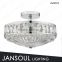 Small size silver semi flush mount crystal chandelier