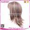 Mixed Brown Golden Adjustable Elastic Trim Women Synthetic Wig