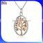 Custom Engraved Family Tree Jewelry 925 Sterling Silver Two-Tone Family Tree Of Life Jewelry