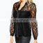 New Fashionable Ladies Black Lace Blouse