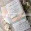 High-end Great Designer handmade silk wedding invitation folio with Lace
