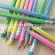 Standard size hexagonal shape candy striped HB pencil sharpened with eraser