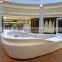 kkr made solid surface acrylic semi-round reception desk with light