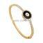 new 18k Thick gold bracelet circle shape and black drop oil diamond bracelet
