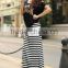 2014 Women Skirts Fashion Long stripe printed Skirts Female Candy Color Long Maxi Skirts