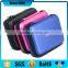 pink pu leather cover eva hard disk carrying case
