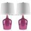 hand painted modern led purple glass table lamp for writing
