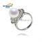 925 Stering Silver AA 7.5 - 8 mm Freshwater Pearl Ring