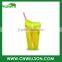 Double wall Plastic cup with straw/16oz plastic straw tumbler
