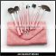 12 pcs cosmetic brush professional brush set makeup brushes pink pu leather hand bag