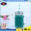 Glass Mason Jar With Handle Glass Mugs Straw Lid