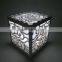 Wholesale Hot Sell Multi Color Light Cube Hollow Out LED PVC Plastic Table Light Use Battery For Bedroom Decorating