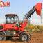 Everun Brand Mini Garden Wheel Loader With Grass Forks/ Auger/ Cutter Head