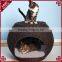 High quality dark brown PE wicker woven large dog house for sale