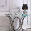 Dining room set console table with glass top